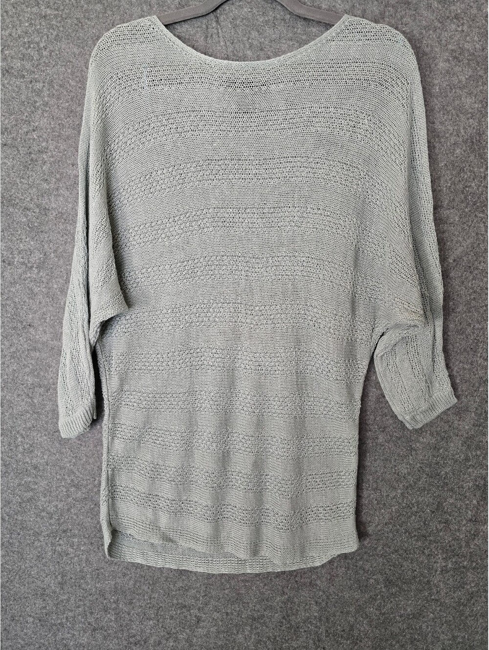 Tahari Women's Light Gray 100% Linen Knit Sweater, Size Small Quiet Luxury